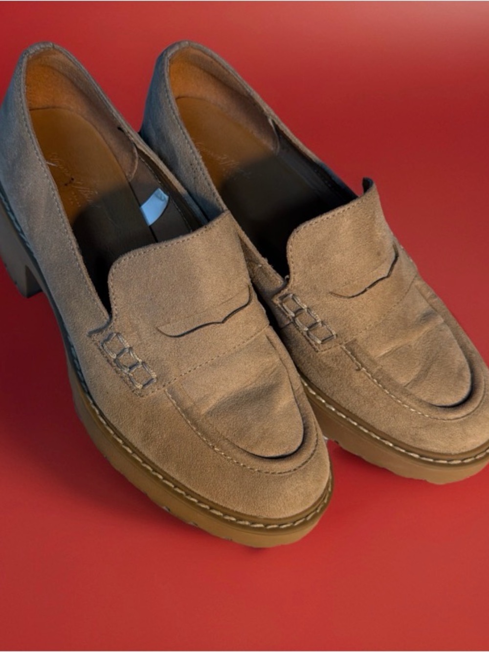 Universal Thread Suede Penny Loafers in Taupe for WoMen size 6.5